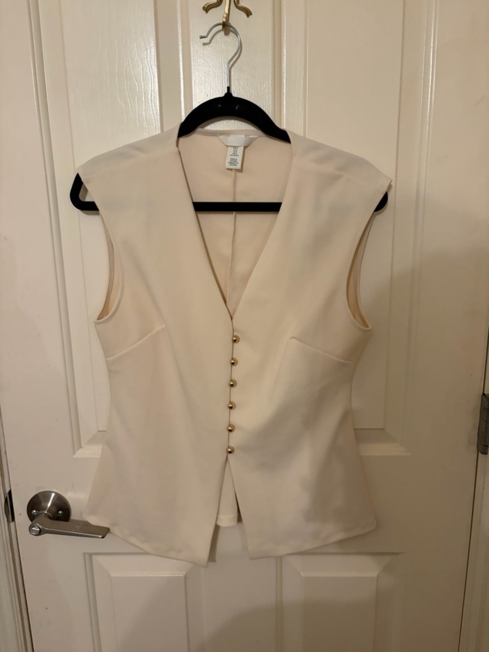 H&M Soft Cream Sleeveless Button Vest